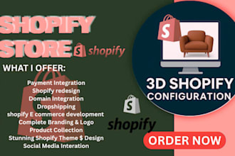 do 3d configurator for shopify, amazon, zakeke, webgl, threejs, 3d website, 3js