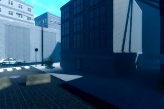 design custom roblox city map, terrain buildings, interiors and lighting