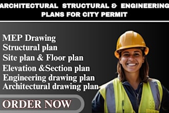 draw architectural plan electrical mep structural plan adu pe stamp for permit