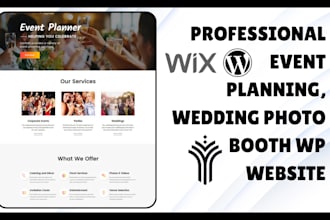 design professional event planning, wedding photo booth wp website