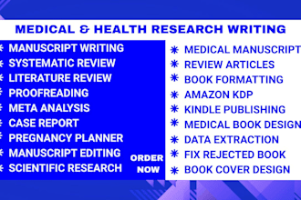 do case report, medical manuscript, meta analysis, data extraction, amazon kdp