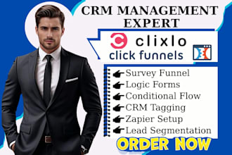 setup clixlo clickfunnels survey funnel lead feedback form logic trigger zapier