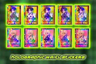 design anime waifu holographic tcg cards custom stickers and nsfw art