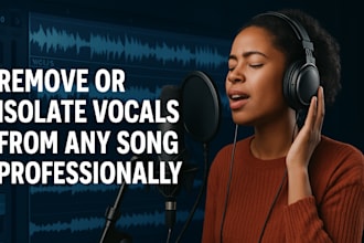 isolate or remove vocals from any song professionally in 24h