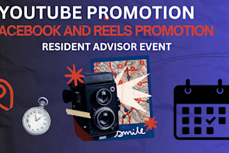 promote instagram, facebook reels, USA youtube channel video, resident advisor