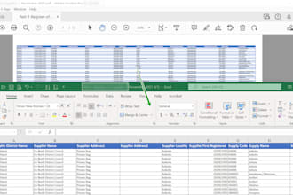 convert PDF to excel, data entry, web research, copy paste, typing, excel 24 hrs