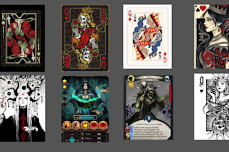 draw illustrations and graphic design for board game, cards, tarot