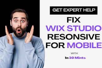 fix wix studio responsive website design layout or fix wix issue bugs for mobile
