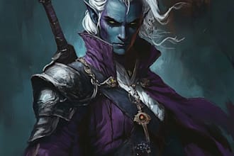 paint your dark fantasy dnd character illustration
