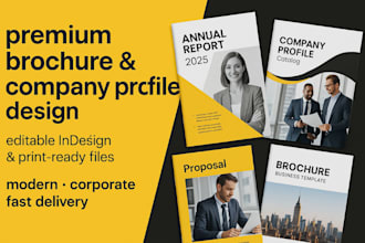 design brochure, company profile, proposal and annual report in PDF and indesign
