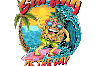 design high quality surfing tiki bar t shirt logo with creative concepts