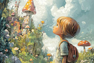illustrate for childrens or comic book