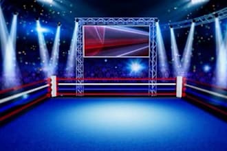 design 3d wrestling arenas, martial arts rooms, dojos, boxing gyms and 3d ring