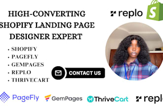 clone or redesign your shopify landing page using replo, pagefly, or gempages