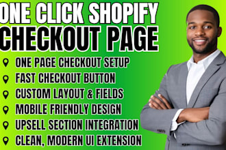 create fast shopify one page checkout, one click checkout ui extension developer