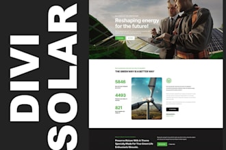 do custom solar panel website with divi theme  mobile responsive divi website