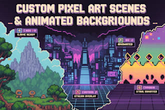 create custom pixel art scenes or animated backgrounds for games and streams