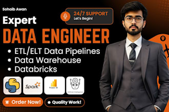 build data engineering etl pipelines using databricks, python, AWS, spark or sql