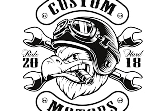 design retro vintage motorcycle club logo design for your business