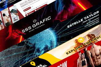 design an epic unique you tube banner and logobanner