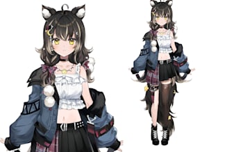 create anime vtuber art, live2d model, vroid 3d avatar and nsfw model