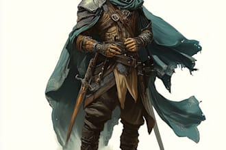 do dnd character art, illustration, concept art, commission
