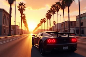 make photorealistic car scenes like gta 5 in 4k
