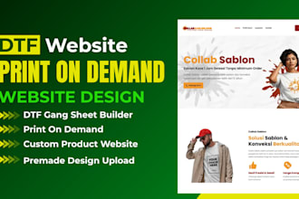 build print on demand website or dtf printing website for tshirt design business
