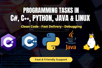 complete c cpp python java linux programming tasks with clean and fast code