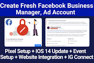 create fresh facebook business manager and ads account