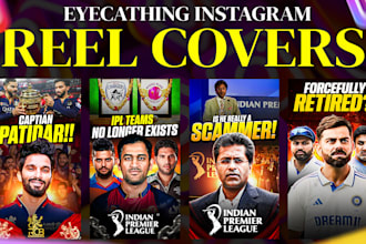 design cricket instagram reel cover thumbnail