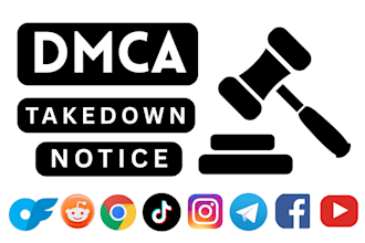 send dmca takedown notice to harassing defaming content from all social media