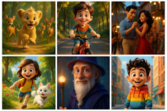create 3d disney pixar style character art