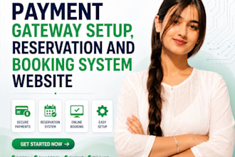 build website with booking,reservation system, online payment gateway integraion