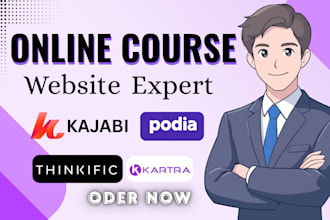 kajabi online course website kajabi website design sales funnel podia thinkific