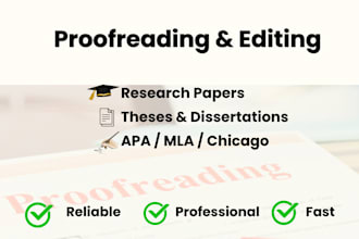 proofread and edit manuscripts, articles, essays and reports
