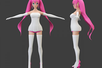 create, edit, fix or rig mmd model, vrchat avatar, vriod, sfm, weight paint