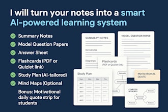 create ai powered study materials with notes flashcards and model papers