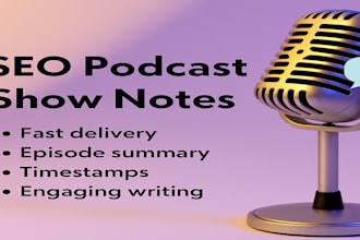 create professional podcast show notes with timestamps and links