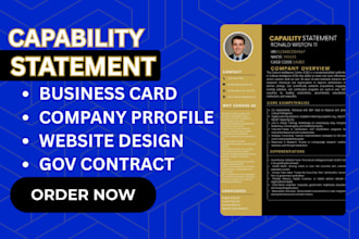 do winning capability statement company profile business card in within 5 hours
