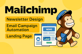design mailchimp newsletter template, mailchimp landing page, klaviyo newsletter