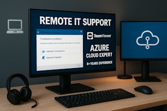 provide remote IT support, fix network issues, and set up an azure vm