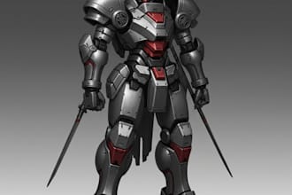draw gundam, transformer, robot, armor, and mecha, concept