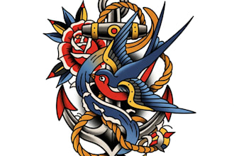 do traditional old school tattoo design