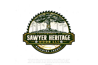 design outstanding sawyer heritage, modern tree vintage logo in 12 hours