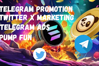 pump fun token crypto promotion twitter x marketing to boost telegram channel