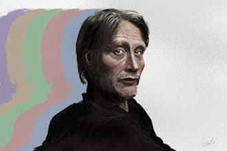 draw a digital 2d portrait