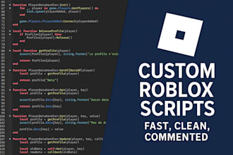 create a custom roblox studio script with clean lua code