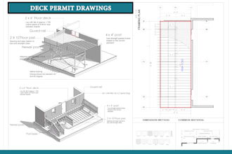 draw full permit drawings for adu, deck, patio in autocad, revit