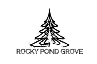 design perfect rocky pond grove tree farm logo